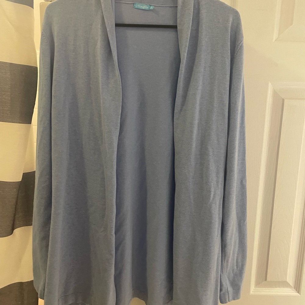 J. McLaughlin Light Blue Cardigan cotton modal medium